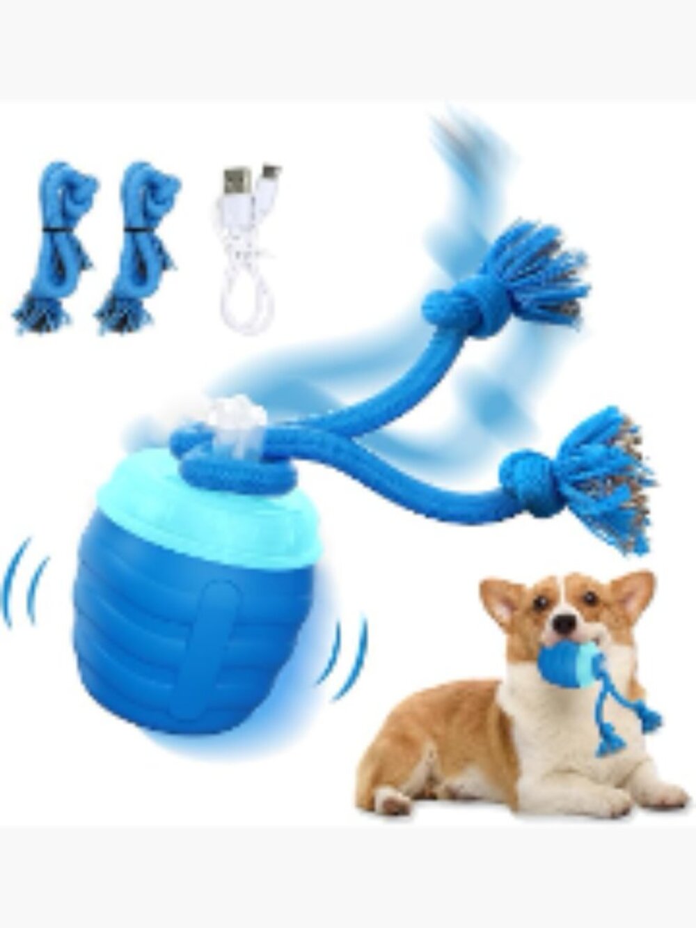Interactive Dog Toy Ball, Automatic Moving for Medium/Large Dogs, USB